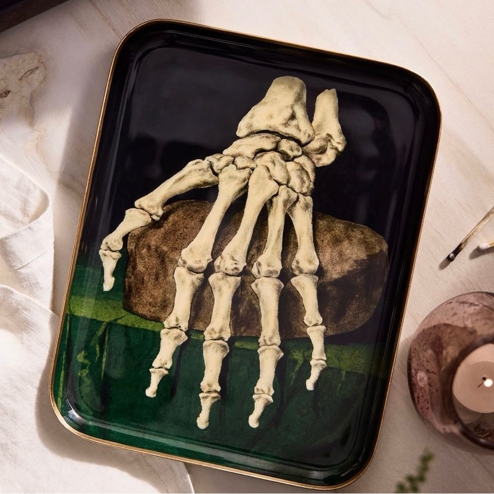 Anthropologie X Terrain Skeleton Hand Archival Tray/Trinket Dish 10”x7.5” NEW